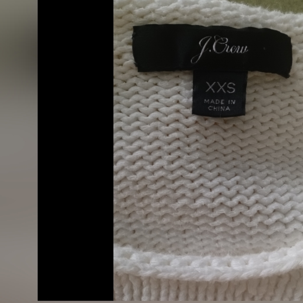 J CREW Pointelle light weight, cotton white pullover sweater XXS - Picture 5 of 5